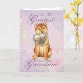 Shiba Inu Heart Grandma Karte (Gelbe Blume)