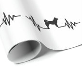 Shiba inu Herzschlag Geschenkpapier (Rolleneckpunkt)