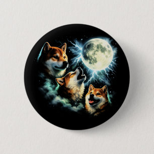 Shiba Inu Heult den Mond an Grafik Himmelskörper   Button