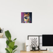 Shiba Inu Hipster Dog Poster (Heimbüro)