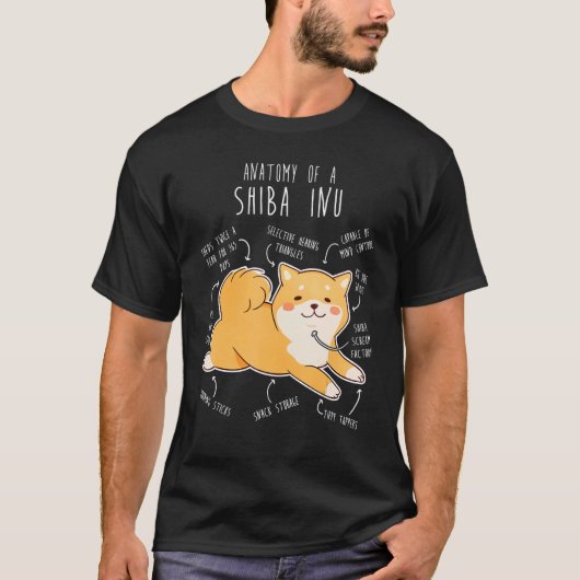 Shiba Inu Hund Anatomie Mama Roter Schibe Niedlich T-Shirt (Vorderseite)