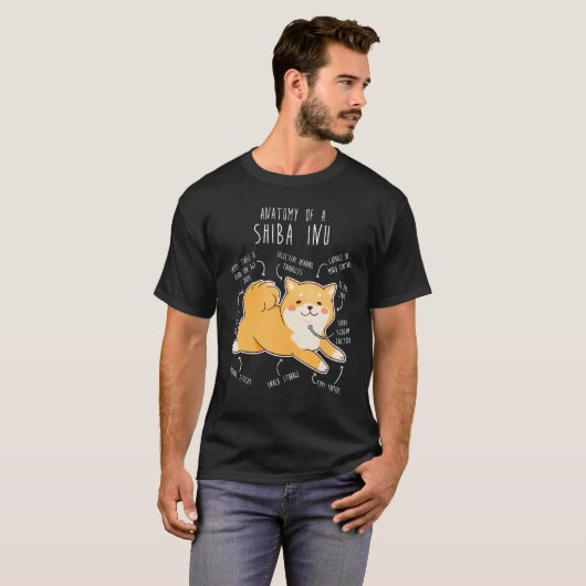 Shiba Inu Hund Anatomie Mama Roter Schibe Niedlich T-Shirt (Vorne ganz)