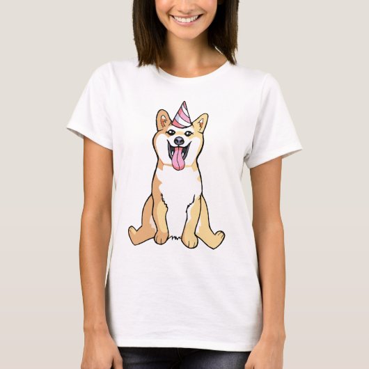 Shiba Inu Hund, der das niedliche Shirt der Frau (Vorderseite)