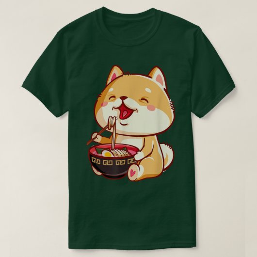 Shiba inu Hund fressende Männer T-Shirt (Design vorne)
