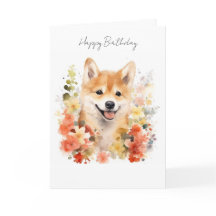 Shiba Inu Hund Geburtstagskarte #1