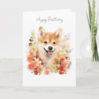 Shiba Inu Hund Geburtstagskarte #1 Karte
