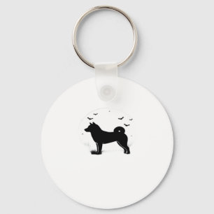 Shiba Inu Hund � Halloween Moon Silhouette Übergrö Schlüsselanhänger
