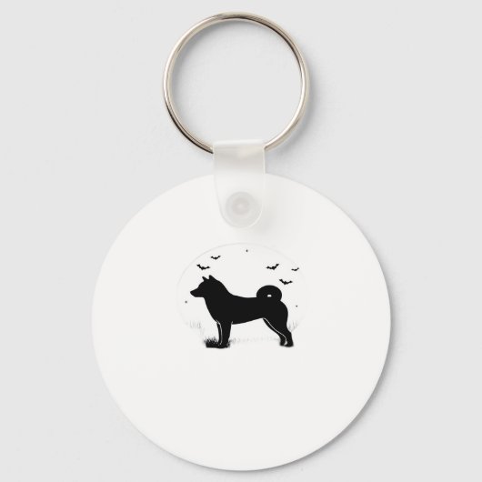 Shiba Inu Hund � Halloween Moon Silhouette Übergrö Schlüsselanhänger (Vorderseite)