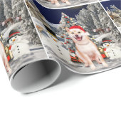 Shiba inu Hund im Schnee mit Weihnachtshut Geschenkpapier (Rolleneckpunkt)