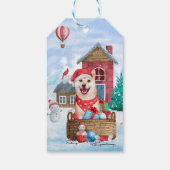 Shiba Inu Hund im Schnee Weihnachtshunde Haus Geschenkanhänger (Rückseite)