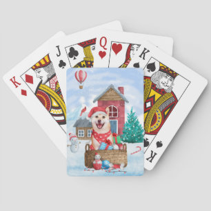 Shiba Inu Hund im Schnee Weihnachtshunde Haus Spielkarten