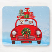 Shiba Inu Hund in Auto mit dem Weihnachtsmann Mousepad (Vorne)