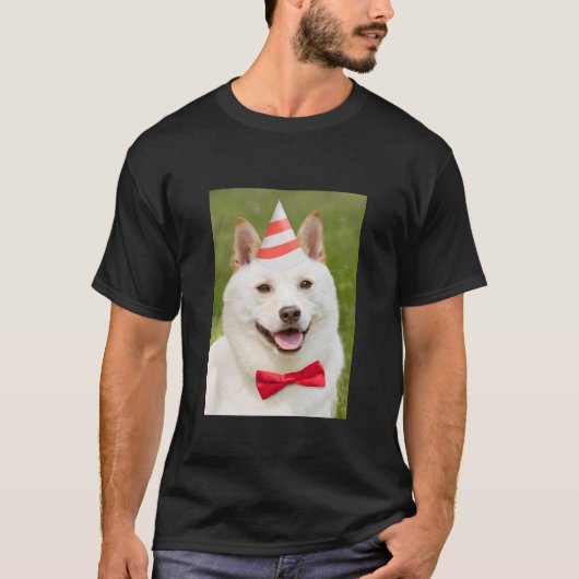 Shiba Inu Hund in Party Hat T-Shirt (Vorderseite)
