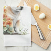 Shiba Inu Hund Mama Floral Geschirrtuch (Viertel Falte)