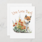 Shiba Inu Hund Mama Floral Mitteilungskarte (Vorne/Hinten)