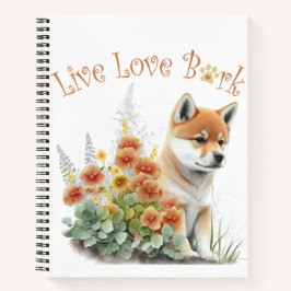 Shiba Inu Hund Mama Floral Notizblock