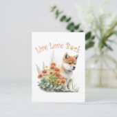 Shiba Inu Hund Mama Floral Postkarte (Stehend Vorderseite)