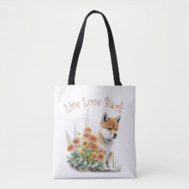 Shiba Inu Hund Mama Floral Tasche