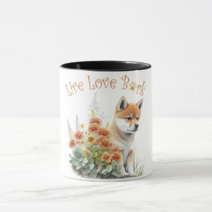 Shiba Inu Hund Mama Floral Tasse
