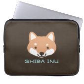 Shiba Inu Hund mit benutzerdefiniertem Text Laptopschutzhülle (Vorderseite)