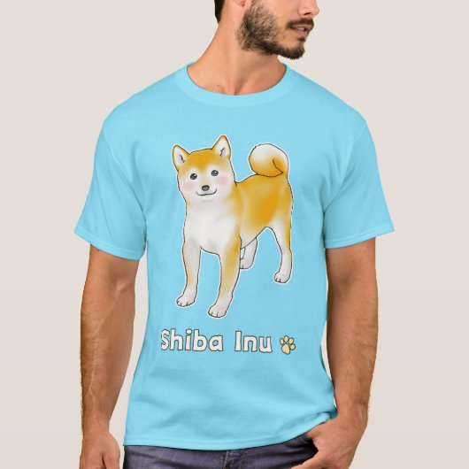 Shiba Inu Hund mit Blushes T-Shirt (Vorderseite)