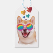 Shiba Inu Hund mit HerzValentinstag Geschenkanhänger (Vorderseite)