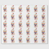 Shiba Inu Hund mit HerzValentinstag Geschenkpapier (Flach)