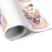 Shiba Inu Hund mit HerzValentinstag Geschenkpapier (Rolleneckpunkt)