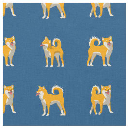 Shiba Inu Hund Muster Classic Blau Stoff