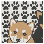 Shiba Inu Hund Rasse Fabric Stoff (Nahaufnahme)