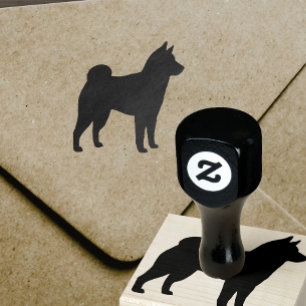 Shiba Inu Hund Rasse Silhouette Gummistempel
