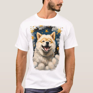 Shiba Inu Hund Sterne Wolken T-Shirt