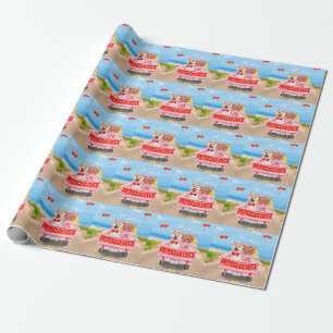 Shiba Inu Hund Valentinstag LKW Herzen Geschenkpapier