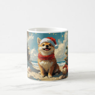 Shiba Inu Hund Weihnachten Vintage Strand Kaffeetasse