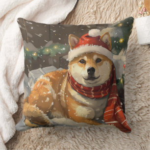 Shiba Inu Hund Weihnachtsfestlich Kissen