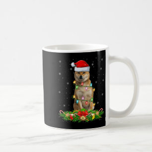 Shiba Inu Hund Weihnachtslichter Lustige Santa Hut Kaffeetasse