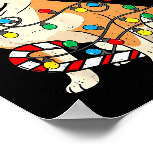 Shiba Inu Hund Weihnachtslichter Santa Xmas Hausti Poster (Ecke)