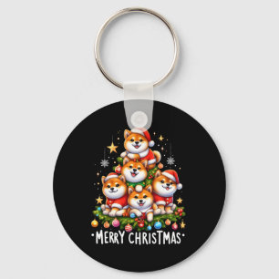 Shiba Inu Hunde frohe Weihnachten Weihnachten Weih Schlüsselanhänger