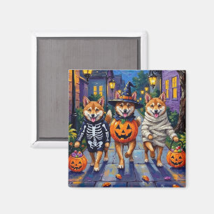 Shiba Inu Hunde in Halloween-Kostümen Magnet