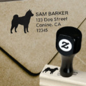 Shiba Inu Hunde Silhouette Rücksendeadresse Gummistempel