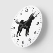Shiba Inu Hunde Silhouette Runde Wanduhr (Winkel)