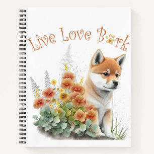 Shiba Inu Hundemutter Floral Notizblock