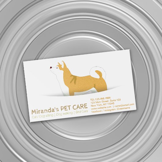 Shiba Inu Hundepflege Sitzen Baden & Grooming Magnetische Visitenkarte