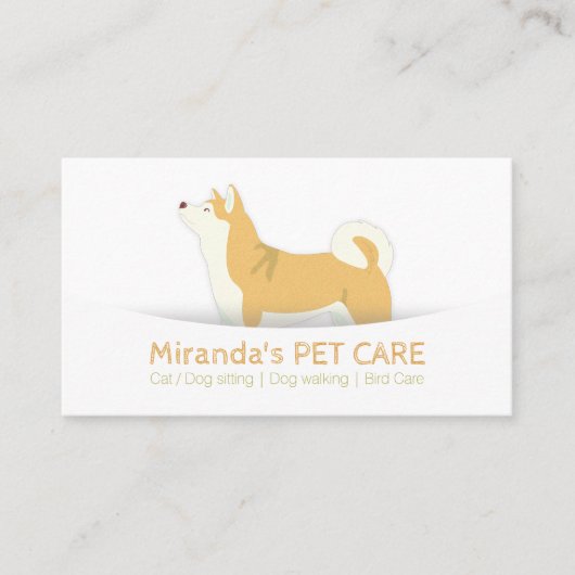 Shiba Inu Hundepflege Sitzen Baden & Grooming Terminkarte (Vorderseite)