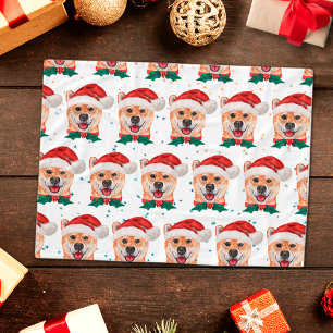 Shiba Inu Hunderasse Weihnachtssterne Fleecedecke