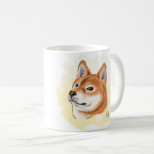 Shiba Inu Illustration Liebe-| Kaffeetasse (VorderseiteRechts)