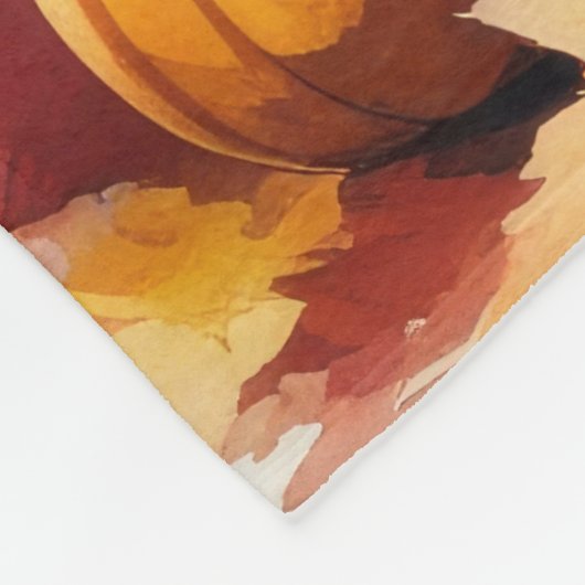 Shiba Inu im Herbst hinterlässt Erntedank Kunst Fleecedecke (Ecke)