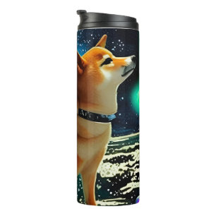 Shiba Inu im Weltraum Thermosbecher