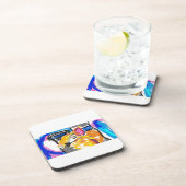 Shiba Inu in Stadt Getränkeuntersetzer (Rechte Seite)