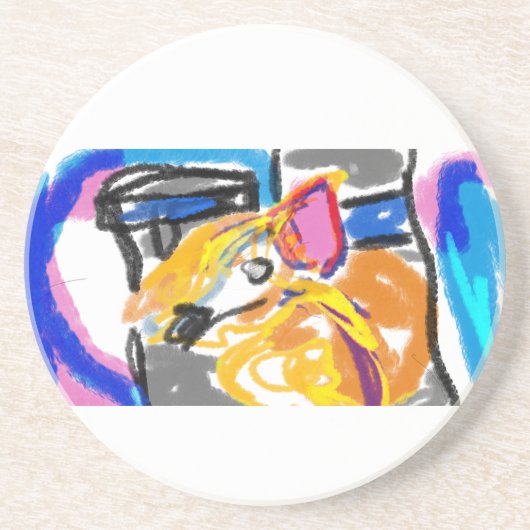 Shiba Inu in Stadt Getränkeuntersetzer (Vorne)